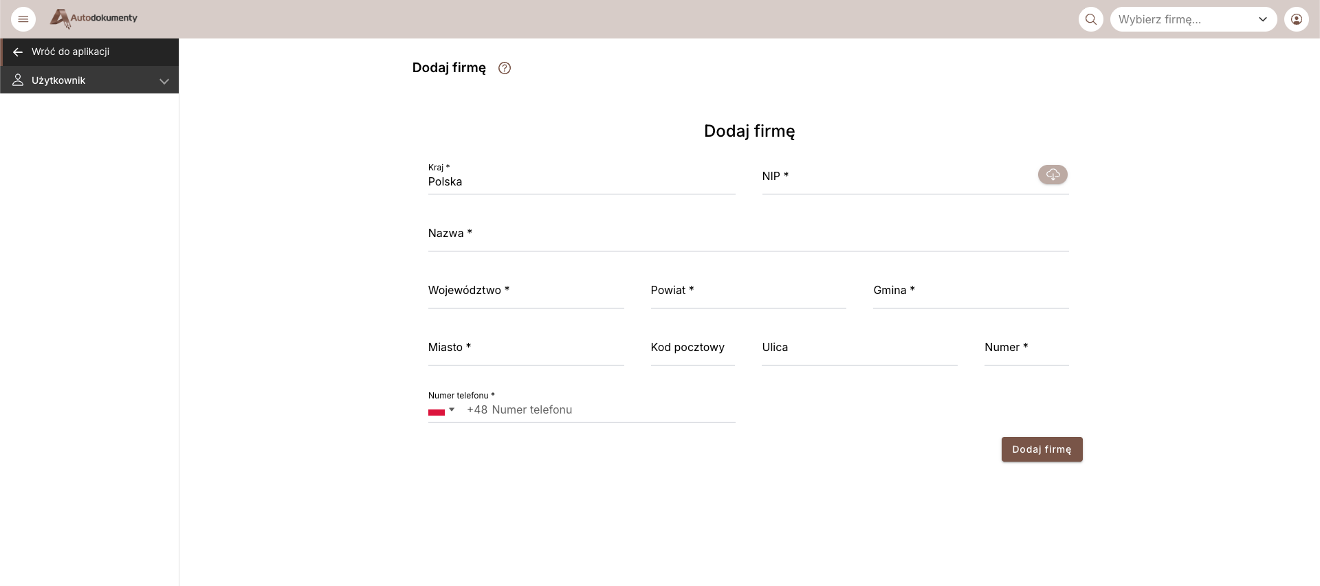 Add company form