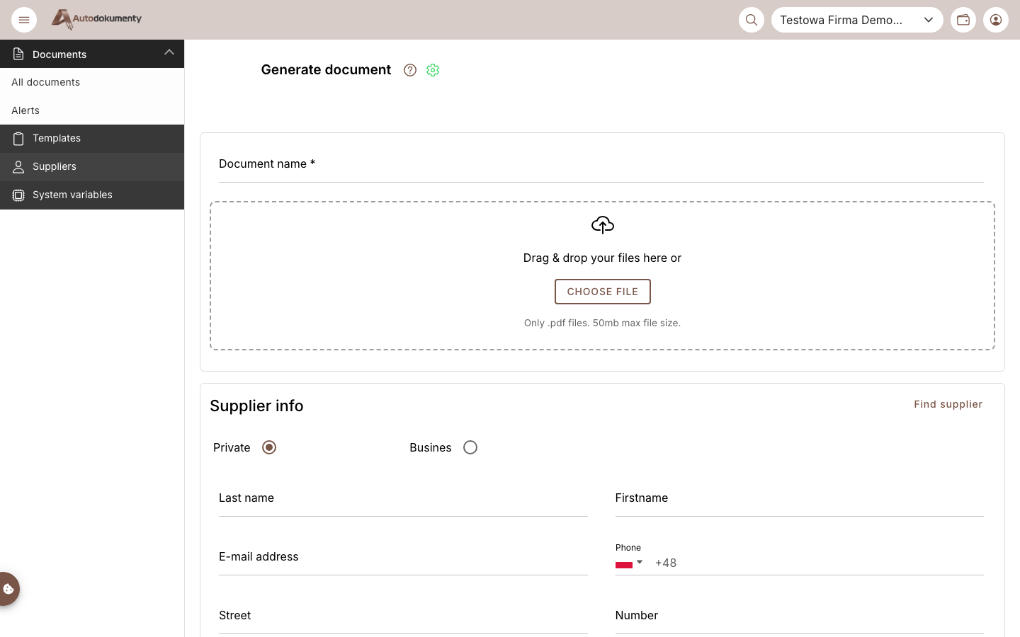 Add PDF — upload