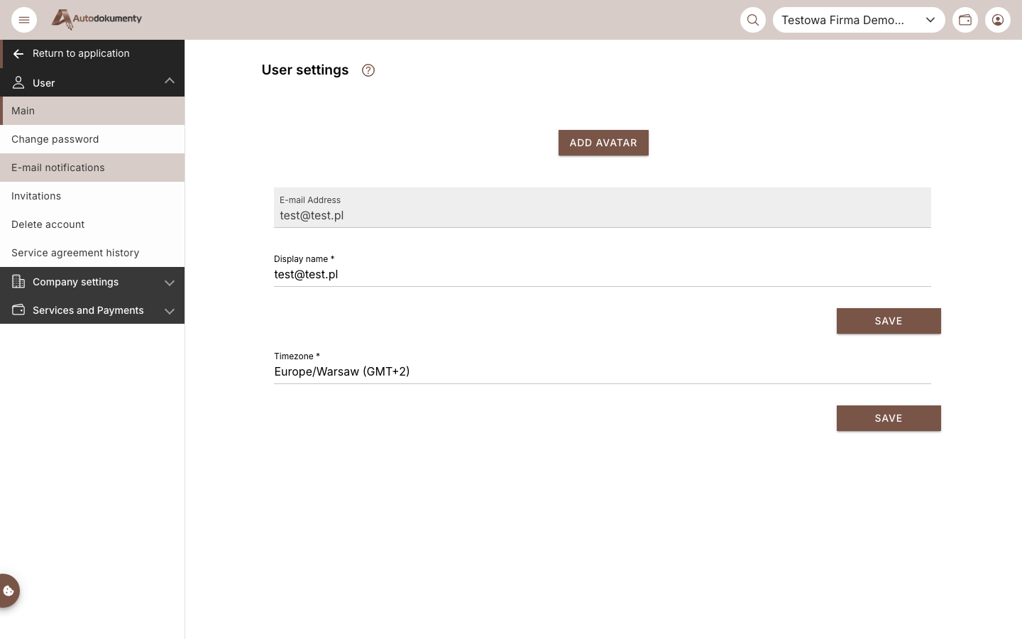 User profile