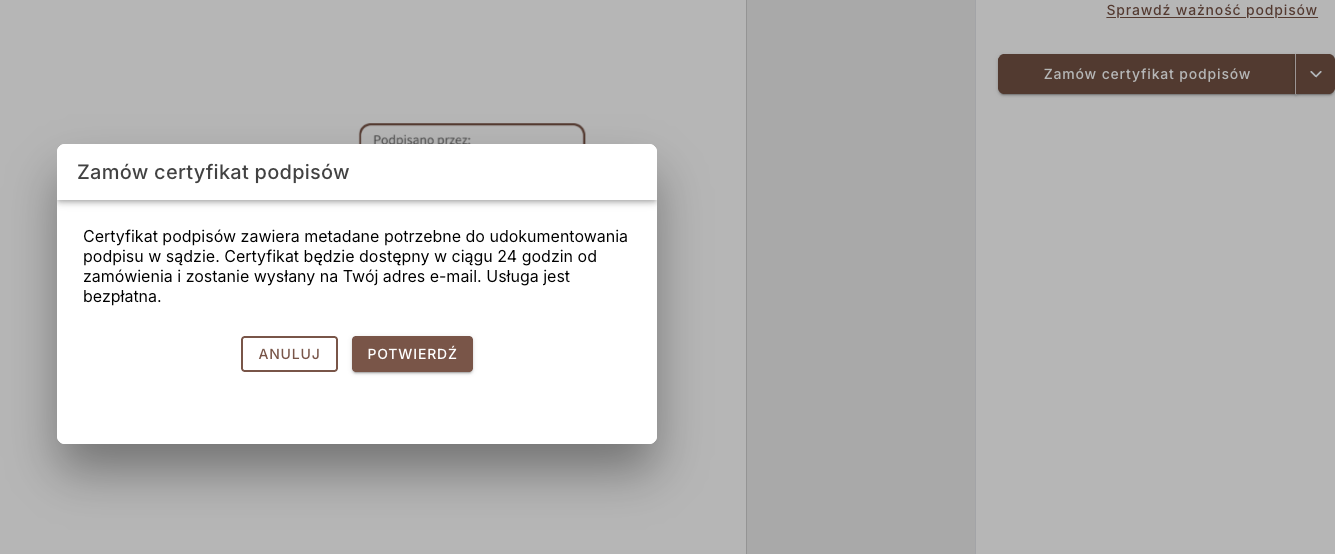 Zamów certyfikat podpisów